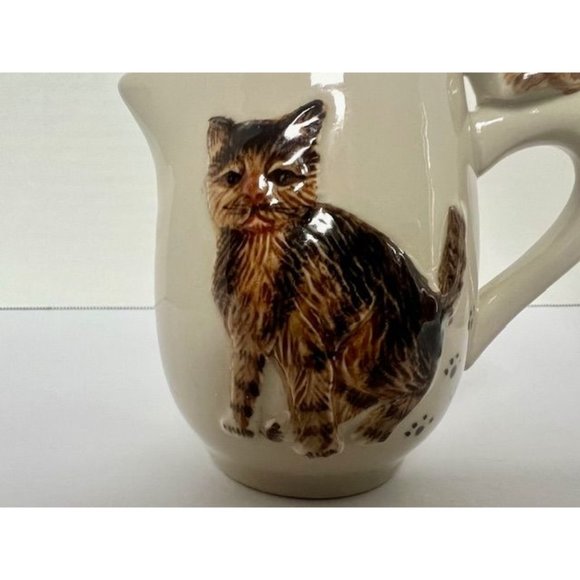 Vintage ERMO ZOO CAT Hand painted Sugar & Creamer 3D Set Ceramic Serveware - Picture 10 of 11